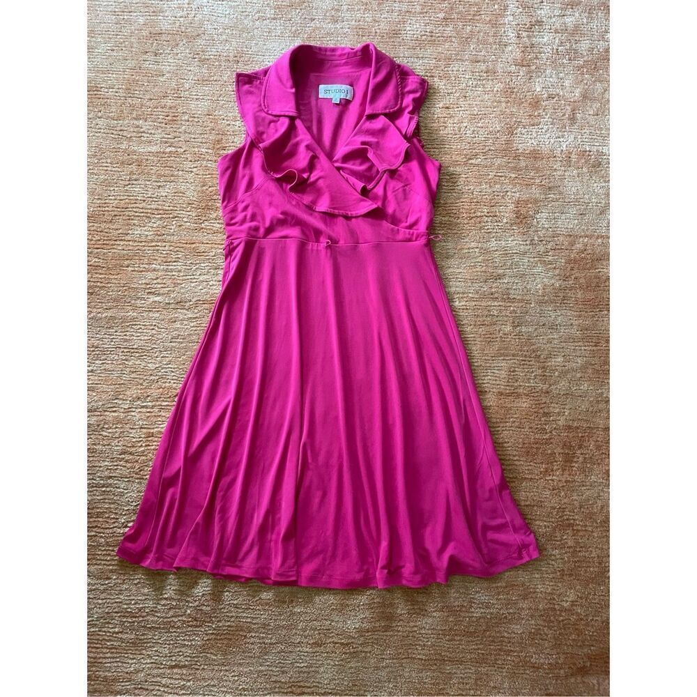 STUDIO 1 Pink faux wrap dress Size 6